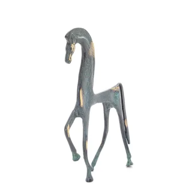 Archaic Horse or Steed: irrational, silent but full of fire, energy, motion, 25cm full-body statue, bronze decorative. Bronze 5 