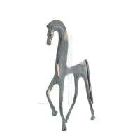 Archaic Horse eller Springare: irrationell, tyst men fylld av eld, energi, rörelse, 25cm helkropp staty, brons dekorativ. Brons 