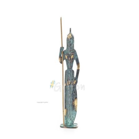 Athena or Athana or Athene: The goddess of wisdom 22cm with a spear, helmet & shield - Full-body statue Bronze decorative, ancie