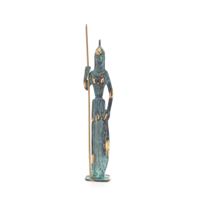 Athena or Athana or Athene: The goddess of wisdom 22cm with a spear, helmet & shield - Full-body statue Bronze decorative, ancie