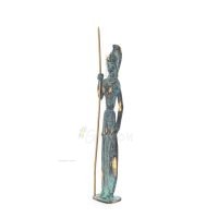 Athena or Athana or Athene: The goddess of wisdom 22cm with a spear, helmet & shield - Full-body statue Bronze decorative, ancie