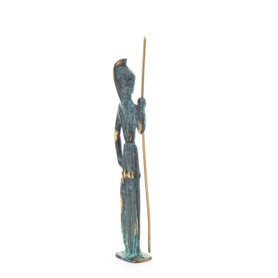 Athena or Athana or Athene: The goddess of wisdom 22cm with a spear, helmet & shield - Full-body statue Bronze decorative, ancie