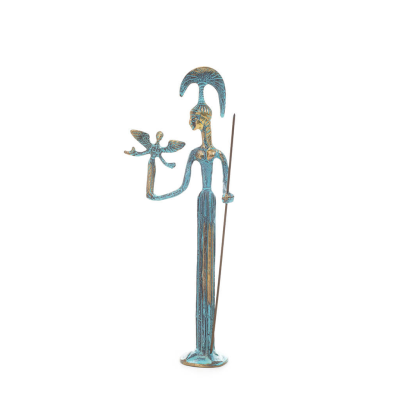 Athena or Athana or Athens: The goddess of wisdom 24cm with a spear, helmet inspired by the sculptural artwork of Phidias. Bronz