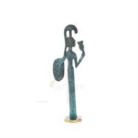 Athena or Athana or Athene: The goddess of wisdom with a helmet, shield & an owl in her hand 22 cm Full-body statue Bronze decor