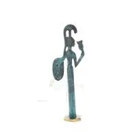 Athena or Athana or Athene: The goddess of wisdom with a helmet, shield & an owl in her hand 22 cm Full-body statue Bronze decor