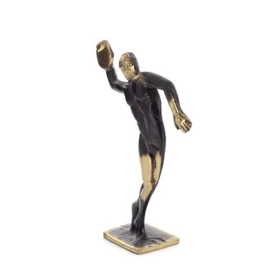 Diskuskastare: Ung idrottare, OS-symbol 12 cm helkroppsstaty bronsprydnad, antikens Grekland Brons 2 - grifon.se 