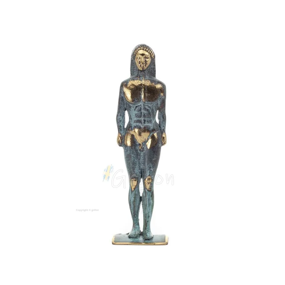 Kouros: Ung, tonåring, Free Citizen Sculpture Stor 26x7 cm helkroppsstaty Brons Ornament Brons 1 - grifon.se 