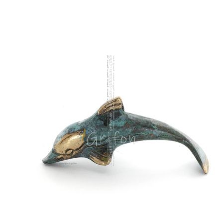 Delfin: symbol för frihet, glädje, styrka, harmoni 2x6cm helkroppsstaty bronsprydnad Brons 1 - grifon.se 