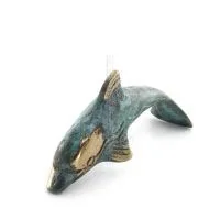 Delfin: symbol för frihet, glädje, styrka, harmoni 2x6cm helkroppsstaty bronsprydnad Brons 5 - grifon.se 