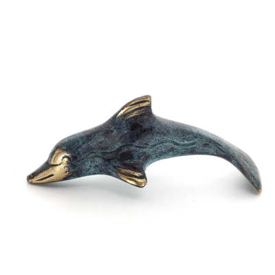 Delfin: symbol för frihet, glädje, styrka, harmoni 3x9cm helkroppsstaty bronsprydnad Brons 1 - grifon.se 