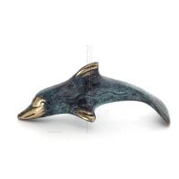 Delfin: symbol för frihet, glädje, styrka, harmoni 3x9cm helkroppsstaty bronsprydnad Brons 1 - grifon.se 