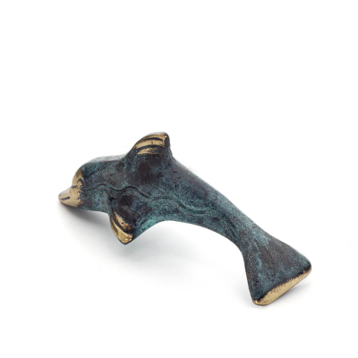 Delfin: symbol för frihet, glädje, styrka, harmoni 3x9cm helkroppsstaty bronsprydnad Brons 2 - grifon.se 