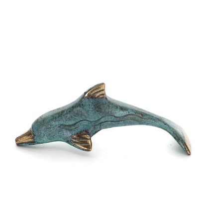 Delfin: symbol fÃ¶r frihet, glÃ¤dje, styrka, harmoni 4x14cm Helkroppsstaty Bronsdekoration Brons 1 - grifon.se 