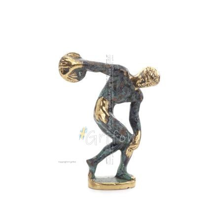 Discus Thrower of Myron: Ung idrottare, OS-symbol 10 cm helkroppsstaty Brons Ornament, antikens Grekland Brons 1 - grifon.se 