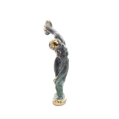 Discus Thrower of Myron: Ung idrottare, OS-symbol 10 cm helkroppsstaty Brons Ornament, antikens Grekland Brons 3 - grifon.se 
