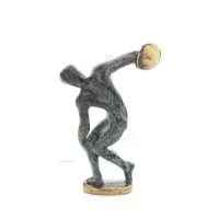 Discus Thrower of Myron: Young Athlete, Olympic Games Symbol 10cm Full Body Statue Bronze Ornament, Ancient Greece Bronze 4 - gr