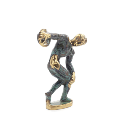 Discus Thrower of Myron: Young Athlete, Olympic Games Symbol 10cm Full Body Statue Bronze Ornament, Ancient Greece Bronze 5 - gr
