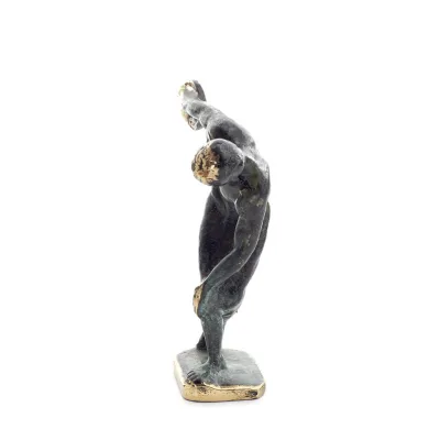 Discus Thrower of Myron: Ung idrottare, OS-symbol 13 cm helkroppsstaty bronsprydnad, antikens Grekland Brons 3 - grifon.se 