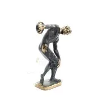 Discus Thrower of Myron: Ung idrottare, OS-symbol 13 cm helkroppsstaty bronsprydnad, antikens Grekland Brons 6 - grifon.se 