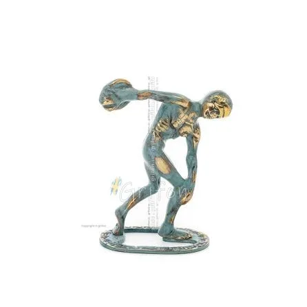 Discus Thrower of Myron: Ung idrottare, symbol för de olympiska spelen 15 cm helkroppsstaty Brons Ornament, Antika Grekland Bron