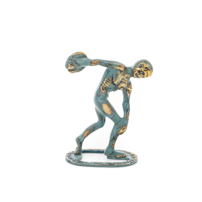 Discus Thrower of Myron: Young Athlete, Symbol of the Olympic Games 15cm Full Body Statue Bronze Ornament, Ancient Greece Bronze