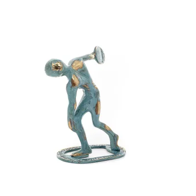Discus Thrower of Myron: Young Athlete, Symbol of the Olympic Games 15cm Full Body Statue Bronze Ornament, Ancient Greece Bronze