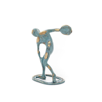 Discus Thrower of Myron: Young Athlete, Symbol of the Olympic Games 15cm Full Body Statue Bronze Ornament, Ancient Greece Bronze