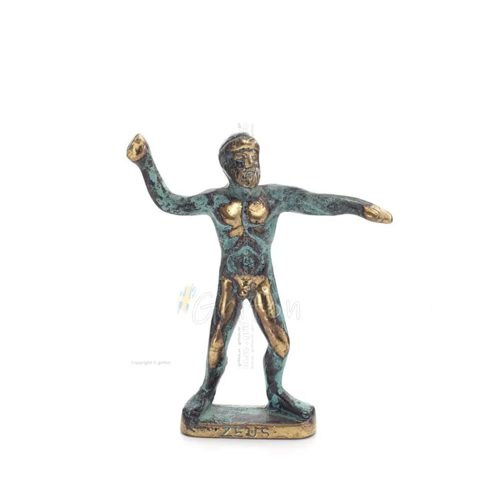 Zeus or Zeus: God of Heaven, Lightning, Law, Thunder, 10x8cm Full Body Statue Bronze Ornament, Ancient Greece Bronze 1 - grifon.