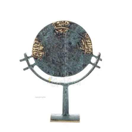 Phaistos Disc: The Unsolved Mystery, 13 cm bronsprydnad, minoisk civilisation, antikens Grekland Brons 1 - grifon.se 