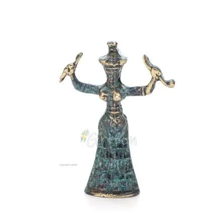Snake Goddess, Goddess of Fertility, 2 designs, Helkroppsstaty Brons Ornament, Antika Grekland Brons 1 - grifon.se 