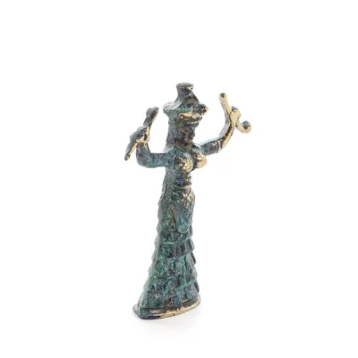 Snake Goddess, Goddess of Fertility, 2 designs, Helkroppsstaty Brons Ornament, Antika Grekland Brons 5 - grifon.se 