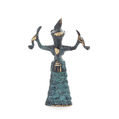 Snake Goddess, Fertility Goddess 11x75cm Full Body Statue Bronze Ornament, Minoan Civilization, Ancient Greece Bronze 4 - grifon