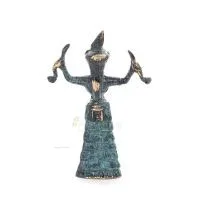 Ormgudinna, Fertilitetsgudinnan 11x75 cm helkroppsstaty bronsprydnad, minoisk civilisation, antikens Grekland Brons 4 - grifon.s