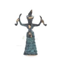 Snake Goddess, Fertility Goddess 11x75cm Full Body Statue Bronze Ornament, Minoan Civilization, Ancient Greece Bronze 4 - grifon