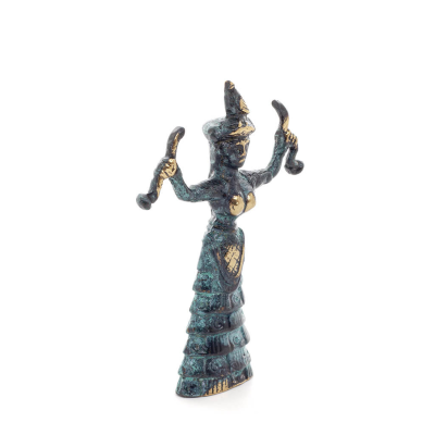 Snake Goddess, Fertility Goddess 11x75cm Full Body Statue Bronze Ornament, Minoan Civilization, Ancient Greece Bronze 5 - grifon