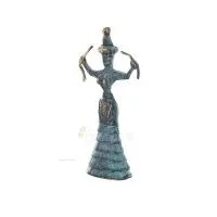 Snake Goddess, Fertility Goddess 19x10cm Full Body Statue Bronze Ornament, Minoan Civilization, Ancient Greece Bronze 2 - grifon