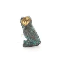 Uggla eller Glaucus: den heliga fågeln, symbol för visdom, försiktighet, n1 3x2cm Helkroppsstaty Bronsdekoration Brons 3 - grifo