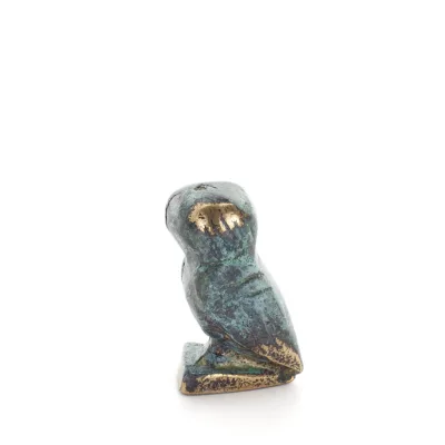 Uggla eller Glaucus: den heliga fågeln, symbol för visdom, försiktighet, L2 4x2cm Helkroppsstaty Bronsdekoration Brons 3 - grifo