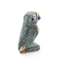 Uggla eller Glaucus: den heliga fågeln, symbol för visdom, försiktighet, L2 4x2cm Helkroppsstaty Bronsdekoration Brons 5 - grifo