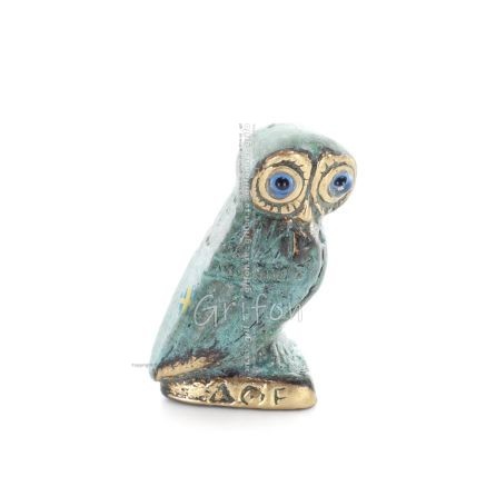 Owl or Glaucus: the sacred bird, symbol of wisdom, prudence, n3 5x3cm Full body statue Bronze decoration Bronze 1 - grifon.se