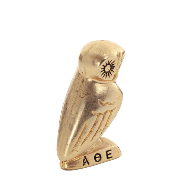 Owl or Glaucus: the sacred bird, symbol of wisdom, prudence, L4 6x3cm Full body statue Bronze decoration Bronze 7 - grifon.se 