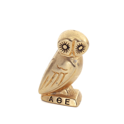 Uggla eller Glaucus: den heliga fÃ¥geln, symbol fÃ¶r visdom, fÃ¶rsiktighet, L4 6x3cm Helkroppsstaty Bronsdekoration Brons 11 - grif