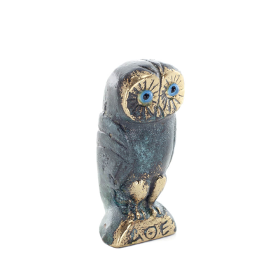 Owl or Glaucus: the sacred bird, symbol of wisdom, prudence, prey 6x2cm Full body statue Bronze decorative Bronze 5 - grifon.se 