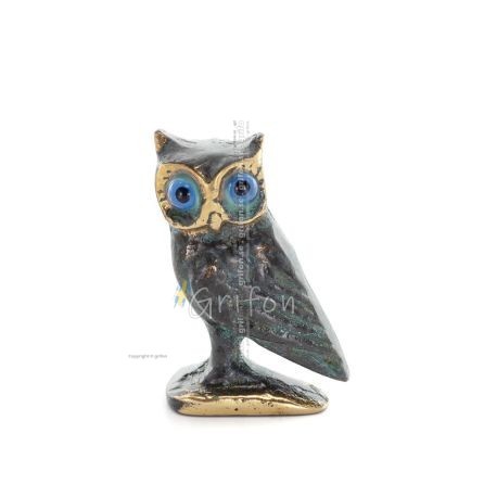 Owl or Glaucus: the sacred bird, symbol of wisdom, prudence, 6cm Full body statue Bronze decoration Bronze 1 - grifon.se 