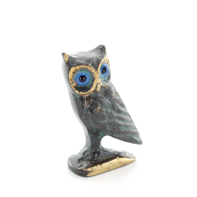 Owl or Glaucus: the sacred bird, symbol of wisdom, prudence, 6cm Full body statue Bronze decoration Bronze 5 - grifon.se 