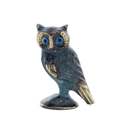 Owl or Glaucus: the sacred bird, symbol of wisdom, prudence, 8cm Full body statue Bronze decoration Bronze 1 - grifon.se 