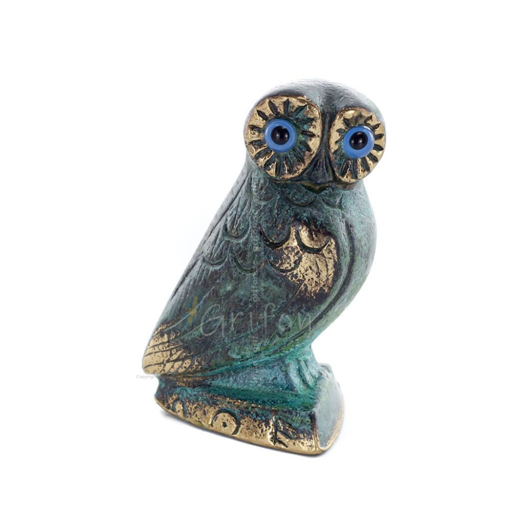 Owl or Glaucus: the sacred bird, symbol of wisdom, prudence, giant 8x5cm Full body statue Bronze decoration Bronze 1 - grifon.se Owl or Glaucus: the sacred bird, symbol of wisdom, prudence, giant 8x5cm Full body statue Bronze decoration Bronze 1 - grifon.se