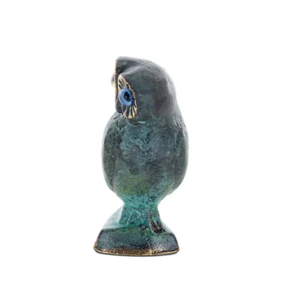 Uggla eller Glaucus: den heliga fågeln, symbol för visdom, försiktighet, jätte 8x5 cm helkroppsstaty Bronsdekoration Brons 2 - g