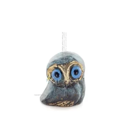Owl or Glaucus: the sacred bird, symbol of wisdom, prudence, low oblique small 2x2cm Full body statue Bronze decorative Bronze 1