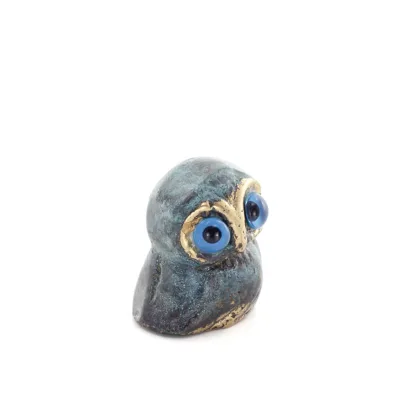 Owl or Glaucus: the sacred bird, symbol of wisdom, prudence, low oblique small 2x2cm Full body statue Bronze decorative Bronze 5